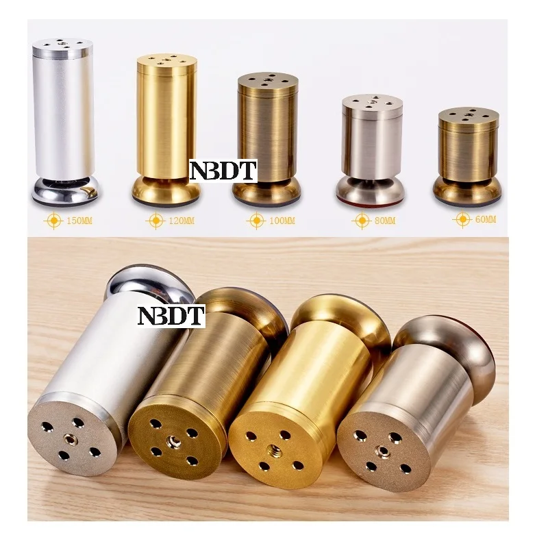 

4Pcs Heavy Zinc Round Dia.50mm TV Cabinet Furniture Sofa Bed Feet Leveling Leveler Sanding Silver Brush Bronze Gold Steel