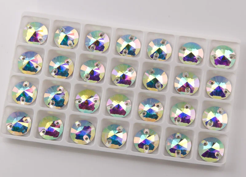 YANRUO K9 Strasssteine AB zum Aufnähen, Applikationen, Strass-Kristalle, Flache Rückseite, Nähsteine zur Dekoration von Kleidern – Detail 5