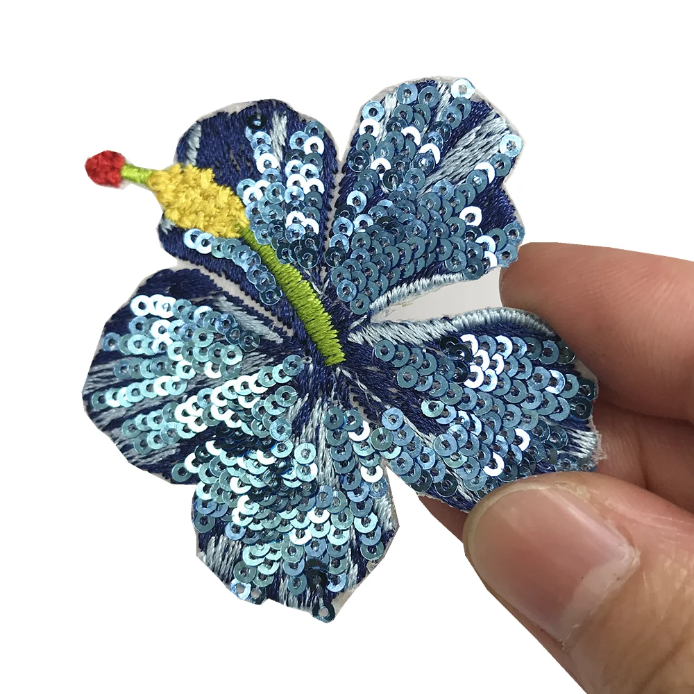 Iron On Flower Sequin Embroidery Patch Applique On Clothes Patches For Clothing Stickers Embroidered Parches Ropa AC1550