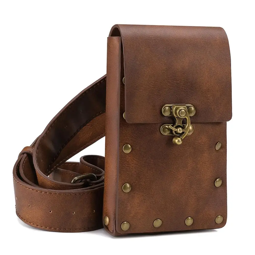 Medieval Pouch Bag Belt Leather Saddle Wallet Men Women Steampunk Viking Pirate Costume Antique Gear Accessory Cosplay For Adult