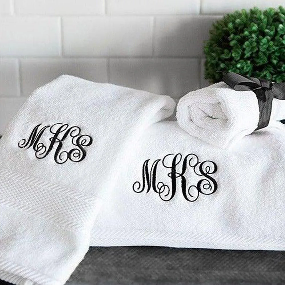 Personalized Towels Multi Colors Available Custom Name Washcloths Monogrammed Bath Towel Wedding Hen Party Gifts Bathroom Towels