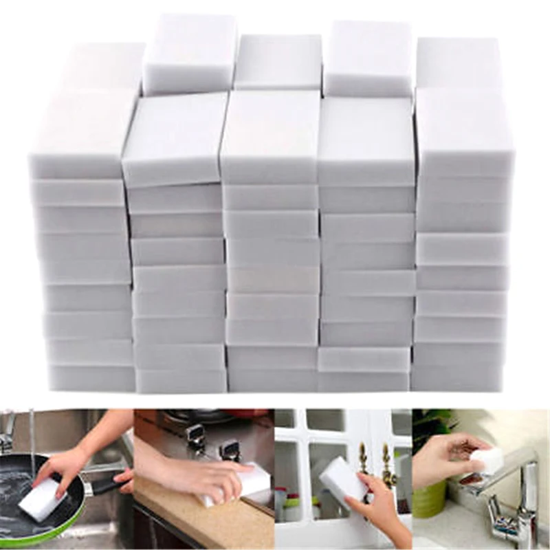 10Pcs 10*6*2cm White Cleaning Magic Sponge Eraser Melamine Cleaner Multi-Functional Kitchen Bathroom Cleaning Tools 