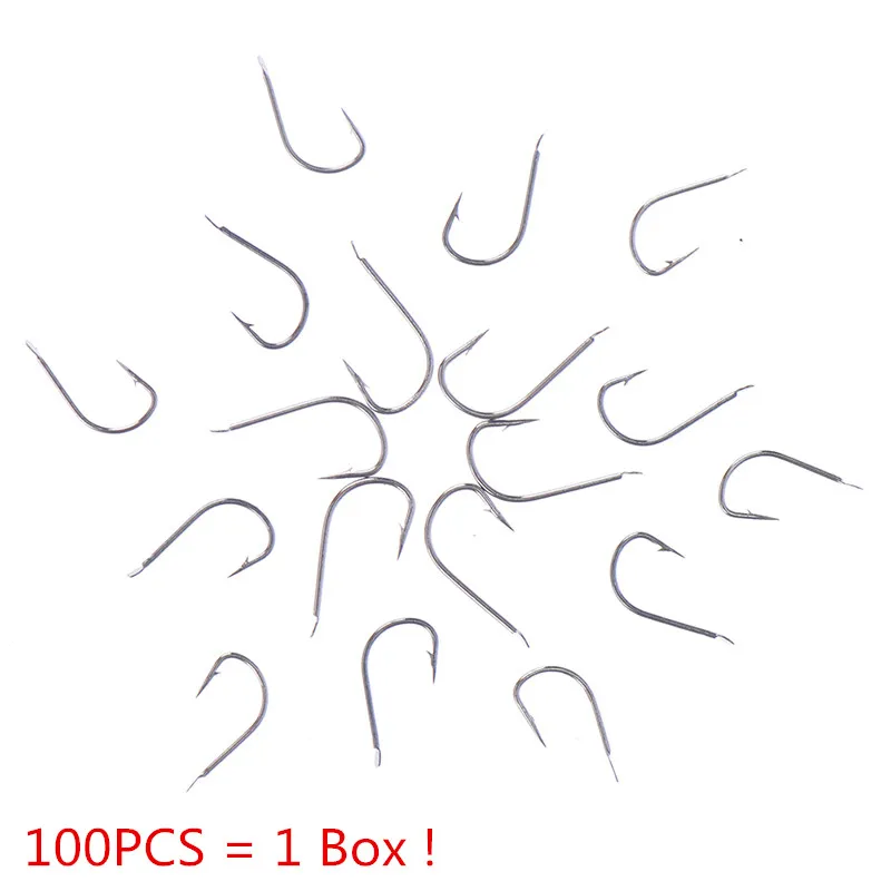 HOT SALE  100PCS 1 Box High Carbon Steel Circle Owner Fishing Hooks Freshwater Fishhook Hole Strong Carp Fish Tackle