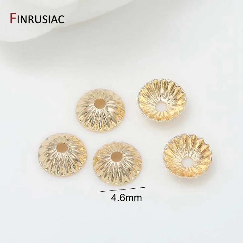 Capuchon de perles en laiton plaqué or 14k, 7 Types de petites fleurs fines, pour bricolage, fabrication de bijoux, accessoires