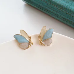 fashion Cute Rhinestone Gold Color Butterfly Clip On Earrings No Hole For Women No Piercing Fake Cartilage Earring Gifts