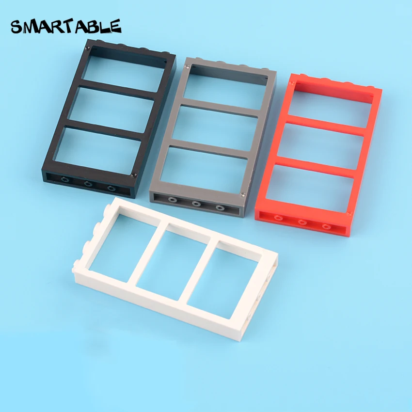 

Smartable Window 1x4x6 Frame with Three Panes With Glass Building Block MOC Parts Toy For Kids Compatible 57894+60803 10pcs/lot