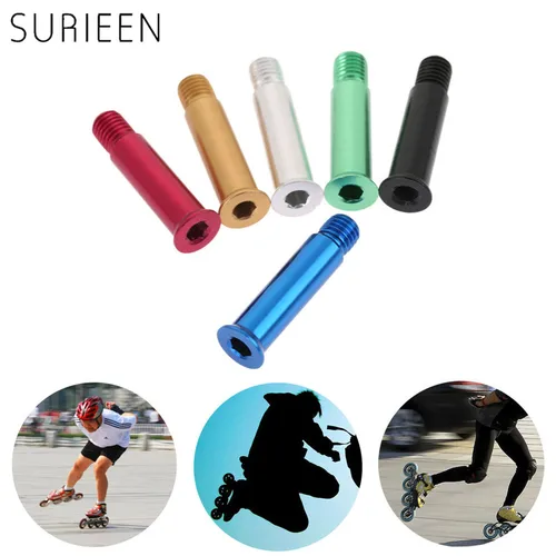 Imagen 2 del producto SURIEEN 8 Uds 8mm * 34mm tornillos de patinaje de velocidad en línea tornillo de eje de clavo de aluminio para patines en línea dorado azul rojo siver verde negro