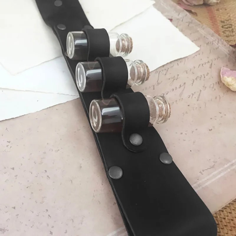 Lọ Cây Đũa Phép Bao Da Đựng Phong Cách Khoa Học Viễn Tưởng Nữ Hóa Trang Halloween Kim Bơm Bình Đai Thời Phục Hưng Phù Thủy Pháp Sư Warlock LARP Thầy Lang Đạo Cụ