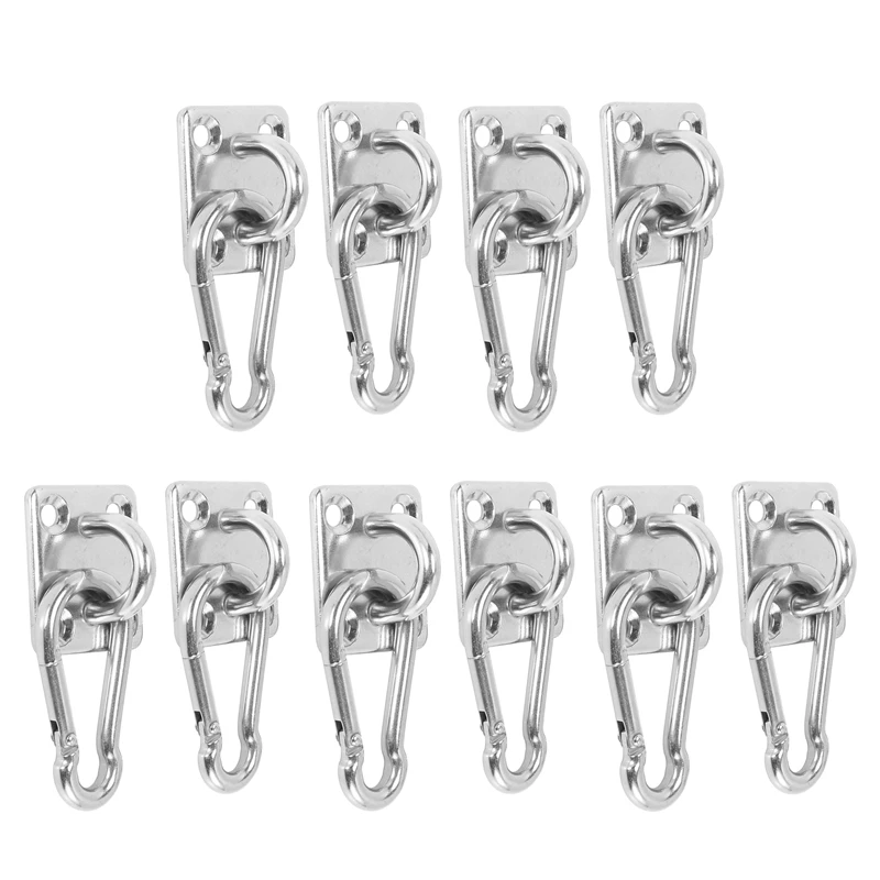 10 Sets of Suspended Ceiling Wall Mount U-Shaped Hooks Stainless Steel Heavy Duty Multi-Function Hammock