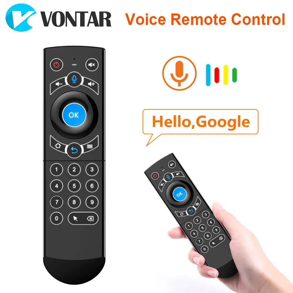 VONtar-音声制御付きワイヤレスキーボード,2.4g,モデルG21 Pro,ワイヤレスマウス,IR学習機能付き,Android TVボックス用,h96 max x3 pro