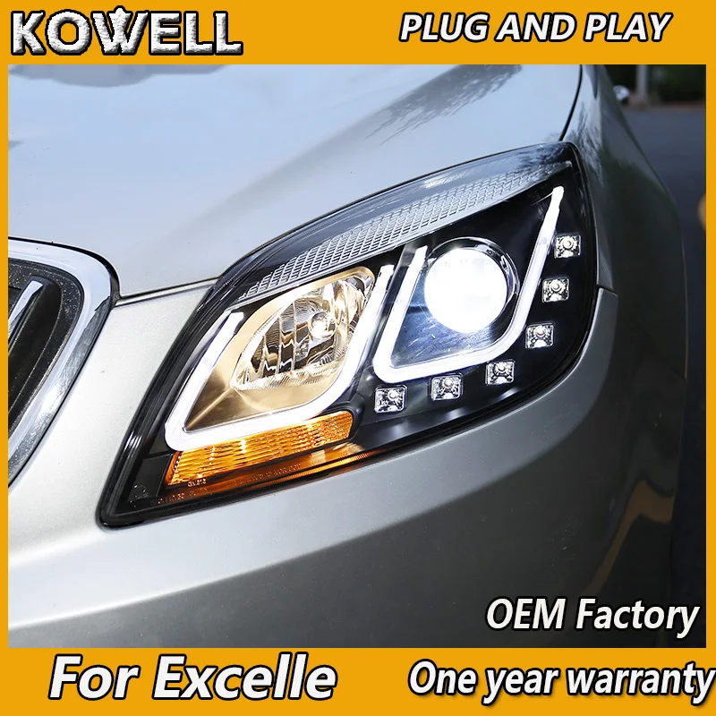 KOWELL Car Styling For Excelle GT Headlights 10-13 Excelle GT Head Lamp DRL Projector H7 Hid Bi-Xeno