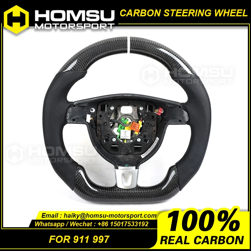 Custom alcantar carbon fiber steering wheel For porsche 997 911 racing steering wheel convertible