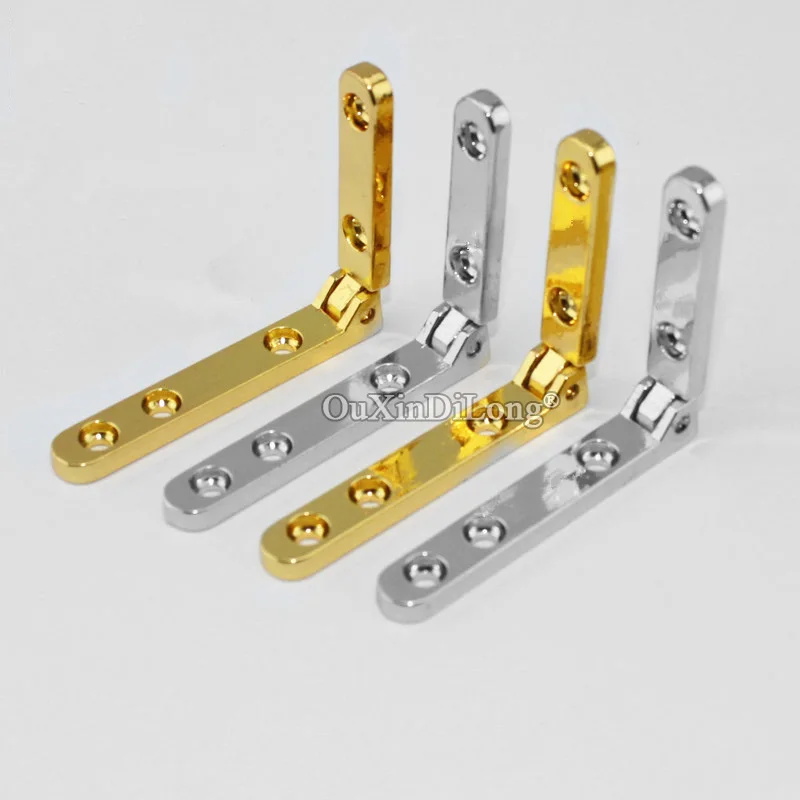 200PCS Golden/Silver 30*37mm*90Degree Hinges Wooden Box Hinge Zinc alloy Plating Jewelry Box Hinges Accessories with Screw GF312