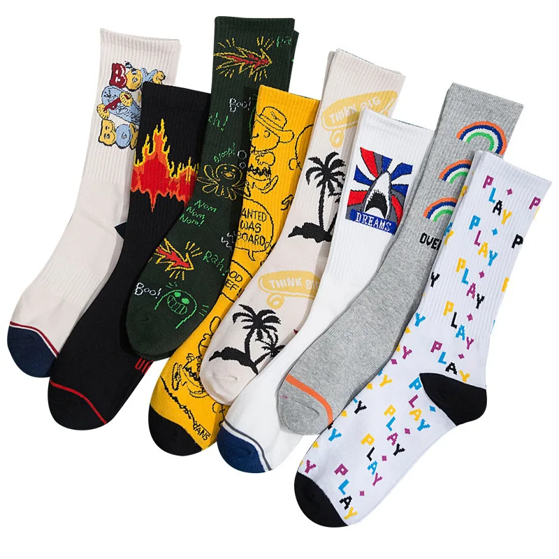 Neue Herbst und Winter männer in die Strümpfe Baumwolle Street Fashion Glücklich Geometrische Muster Sport SOCKEN