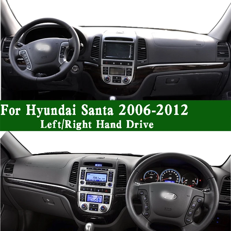 For Hyundai Santa Fe II CM 2006-2012 Dashmat Dashboard Cover Instrument Panel Sunscreen Pad Dash Mat Anti-Dirt Proof Ornaments