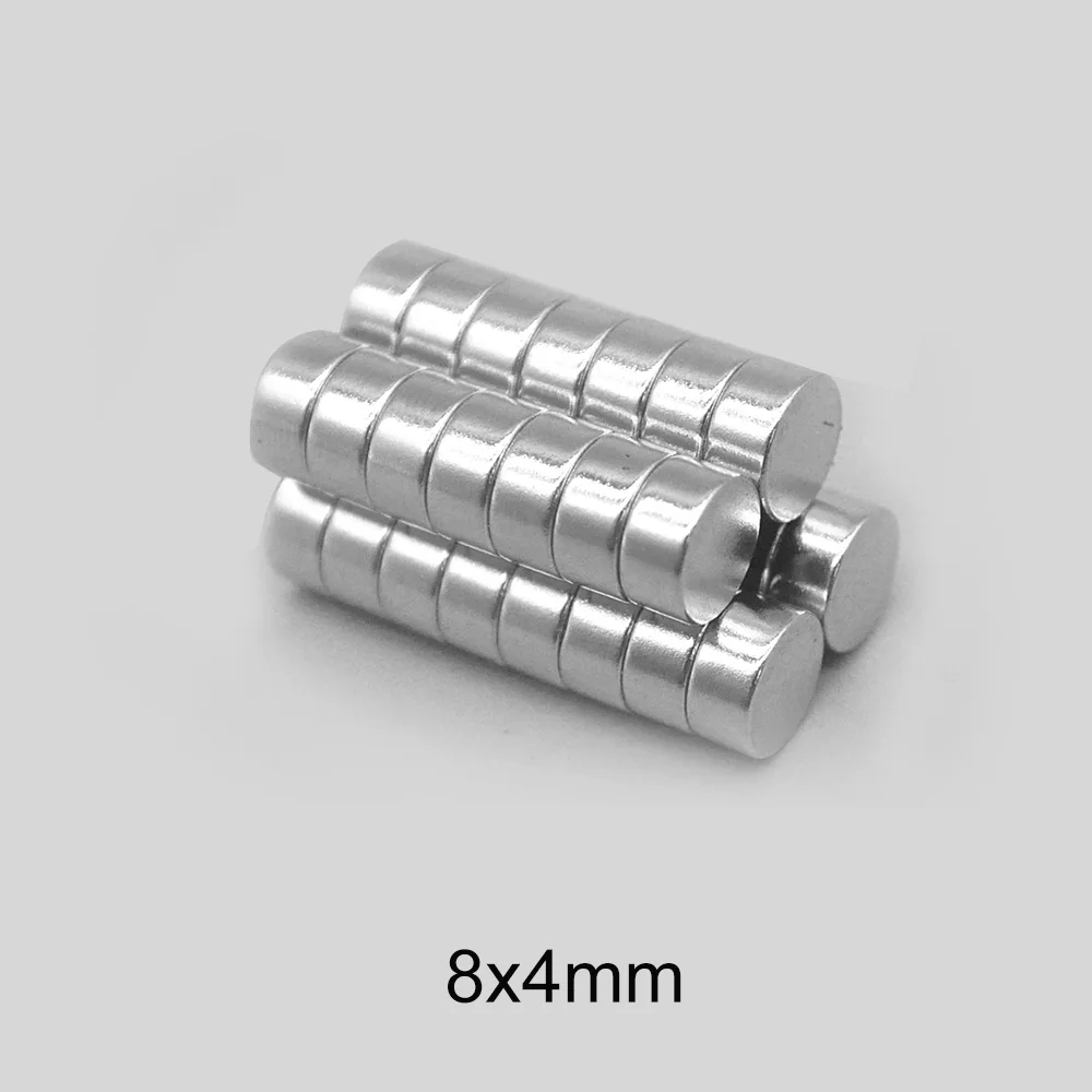 20~300PCS 8x4 Round Powerful Magnet 8mmx4mm Bulk Sheet Neodymium Magnet disc 8x4mm Permanent NdFeB Strong Magnet circular 8*4