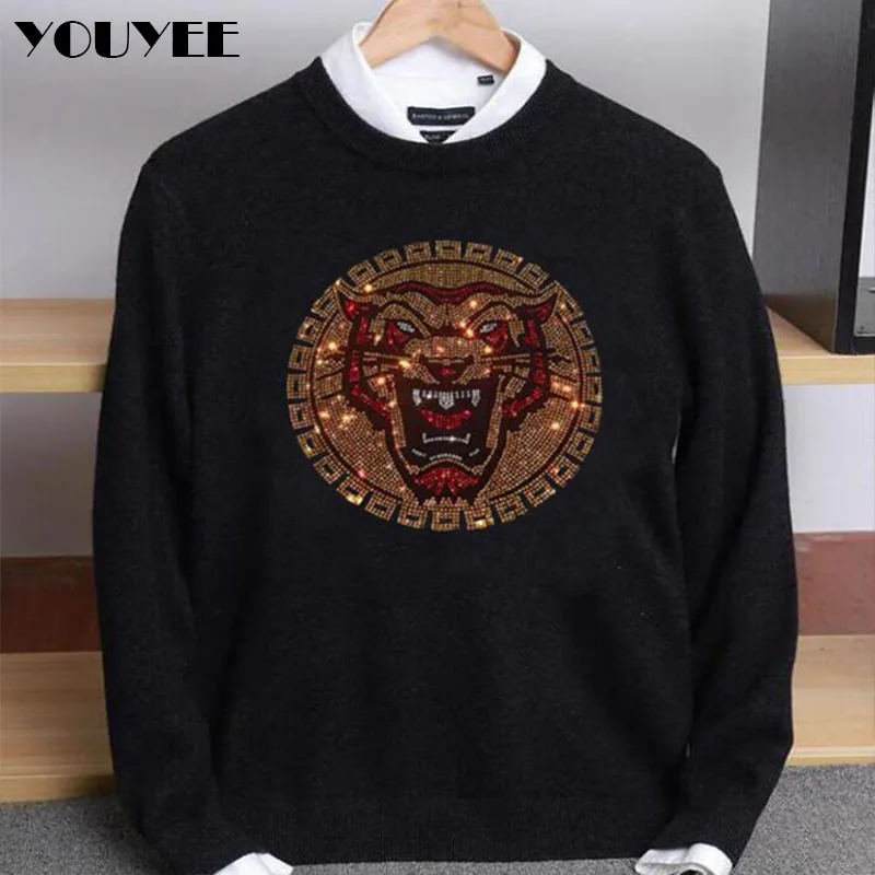 

Brand Sweater Men Clothing 2022 Autumn Winter Knitwear Warm Pullover Male Fashion Striped Casual O-Neck Diamond Pull Homme S-3X