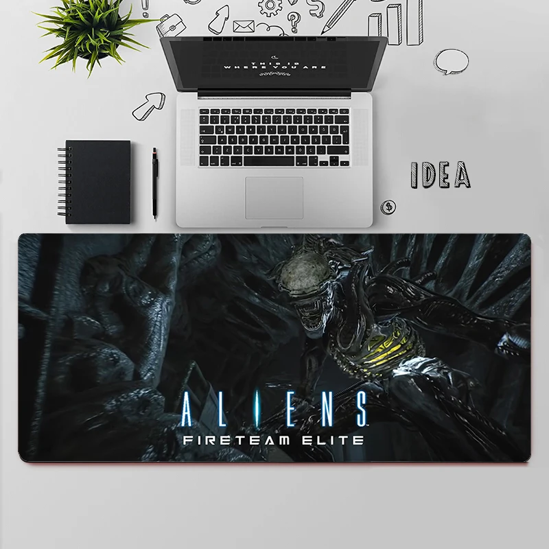 Grand tapis de souris Gamer, pour ordinateur PC, alien Fireteam Elite XXL, pour clavier et bureau