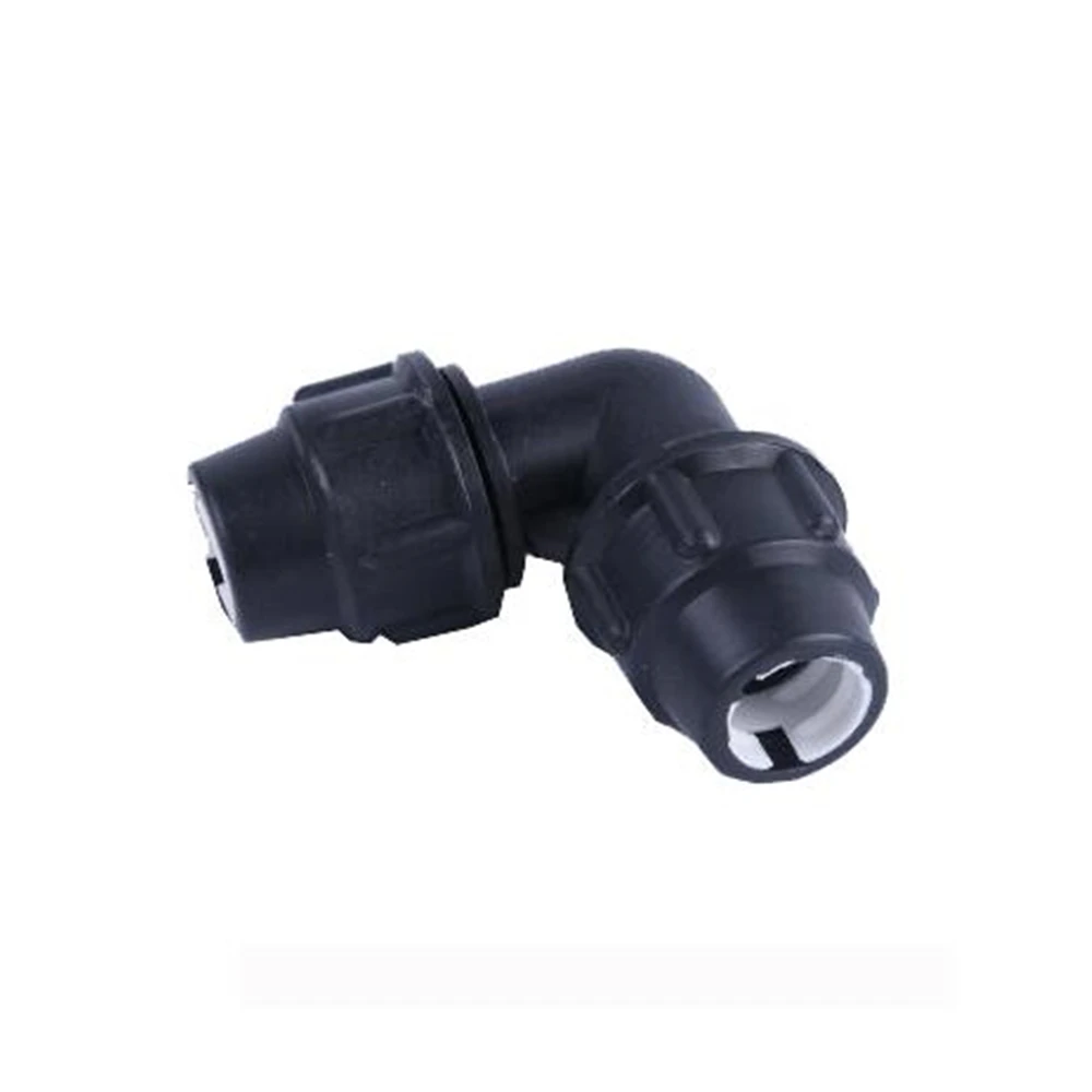 PE Tap Water irrigazione a connessione rapida gomito No-iron gomito rapido cappello nero 20 25 32 40 5063 accessori per tubi dell'acqua