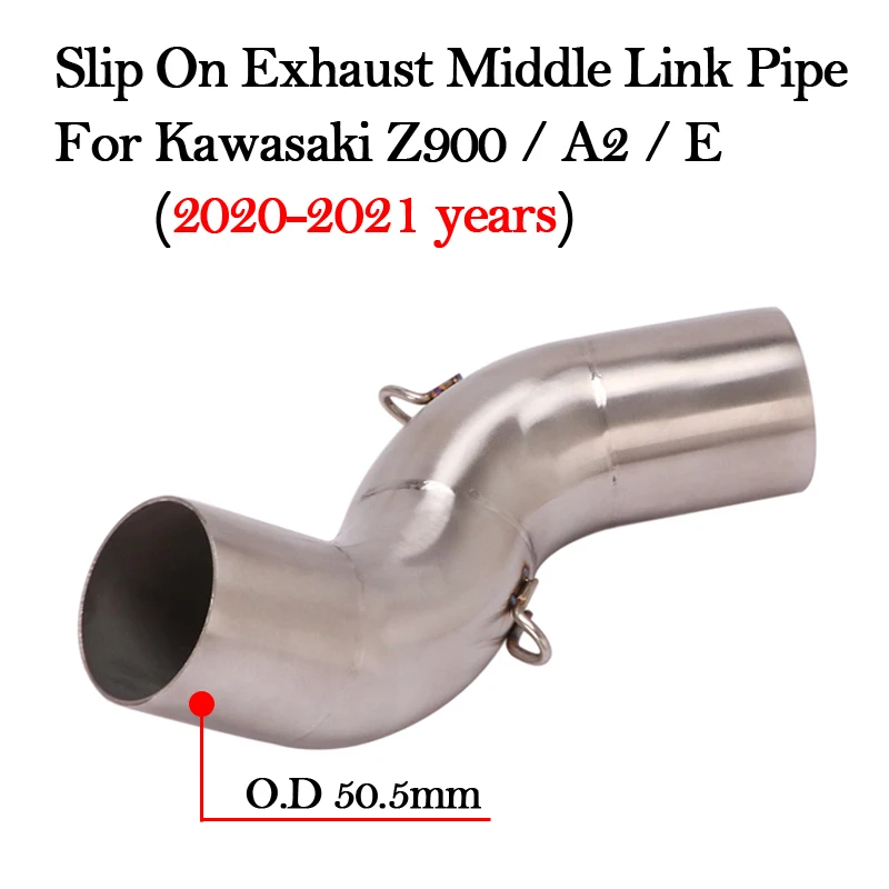 

Slip On For Kawasaki Z900 A2 E 2020 2021 Years Middle Connecting Link Pipe Motorcycle Exhaust Modified Muffler Motor Escape Tube