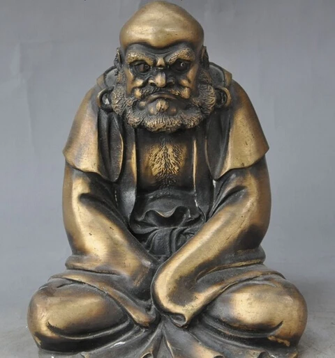 

21cm 9"Chinese Buddhism bronze Arhat Damo Bodhidharma Dharma Ancestor Buddha Statue