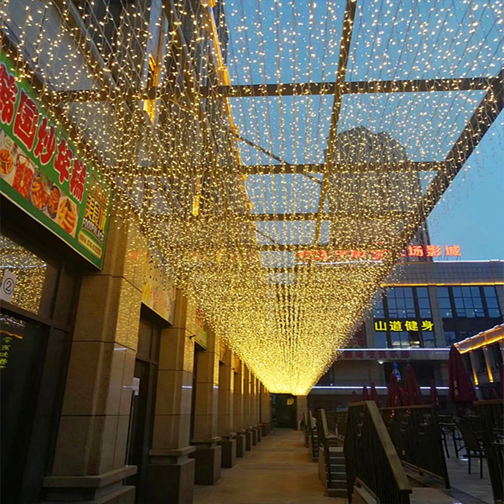 Led luzes da corda cortina de luz de fadas guirlanda natal ao ar livre indoor festão para casa jardim festa de casamento ramadan decoração