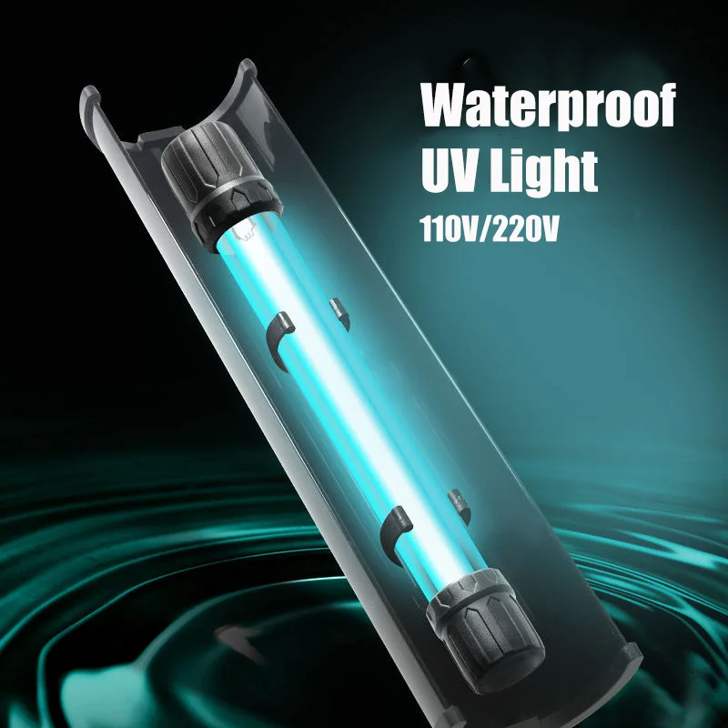 Waterproof UV Sterilizer Lamp Aquarium Filter Submersible Ultraviolet Light Water Cleaner For Fish Tank Pond Coral 5/7/9/11/13W