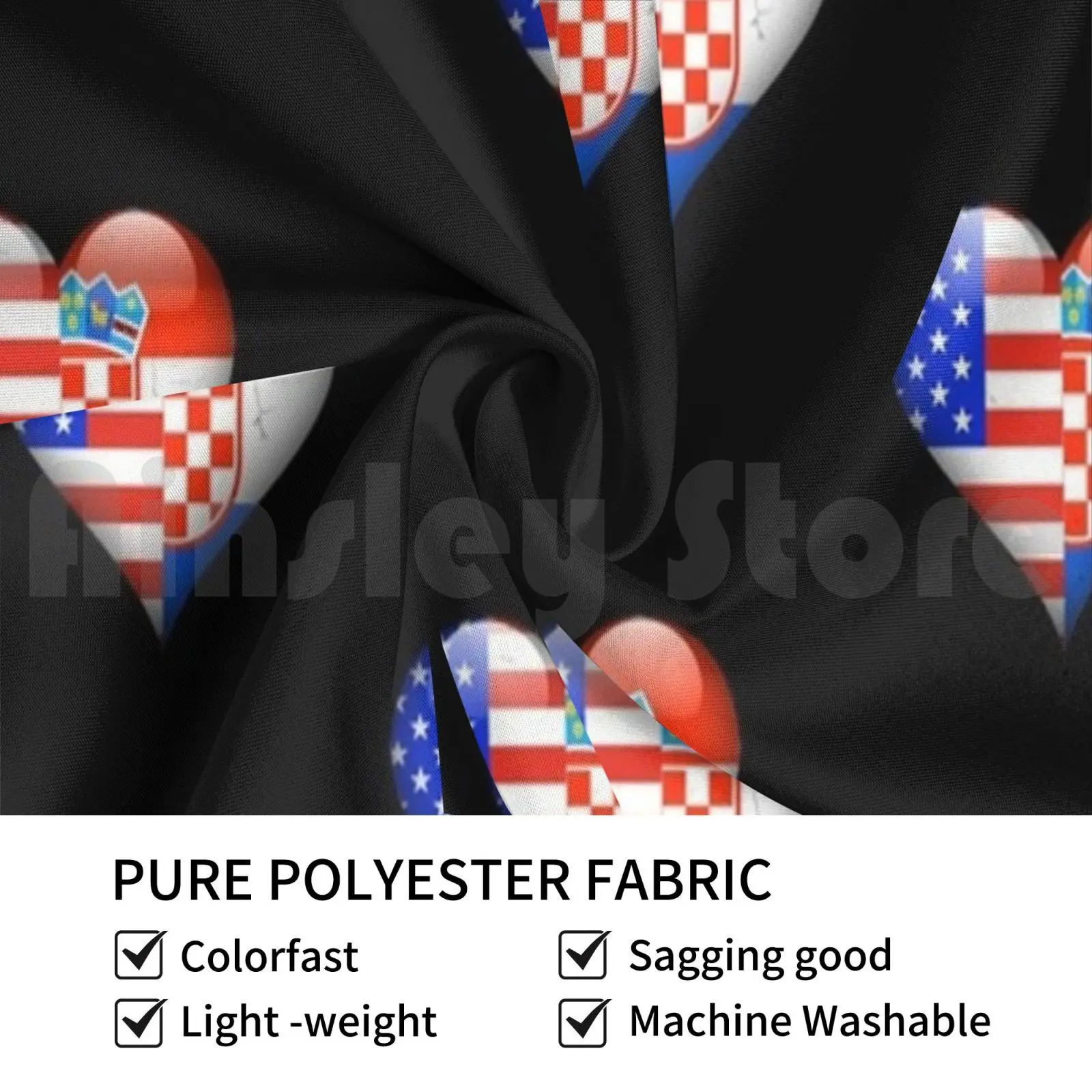 Croatian Flag Heart-American And Croatia Heart Flag For Croatian Tapestry Living Room Bedroom 2190 Born In