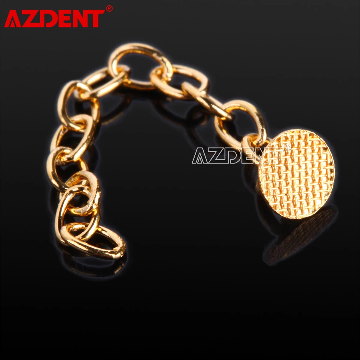 2 Teile/paket AZDENT Dental Kieferorthopädische Traktion Taste Kette Runde Basis Goldene Silber – Detail 8