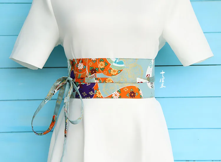 Origional Self-Made Japanese Style And Wind Kimono Harajuku Bathrobe Literature Children Retro National Wind Girdle Belt