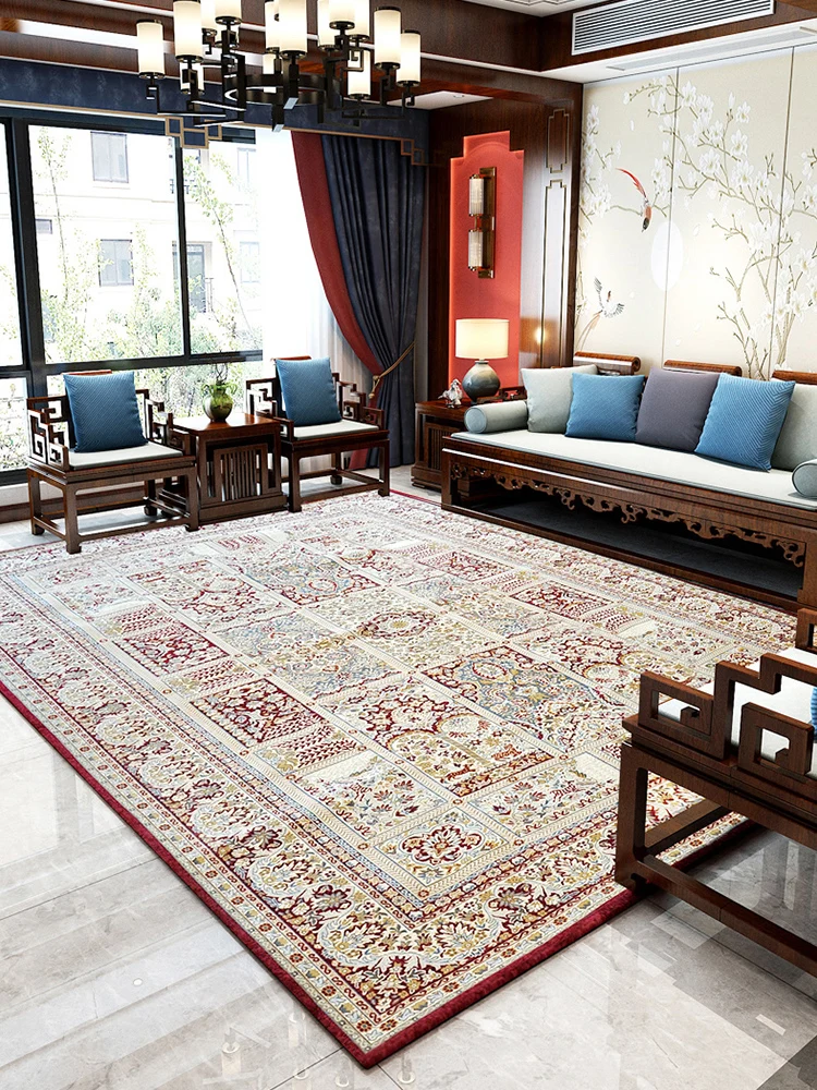 Chinese Style Red Carpet for Home Living Room Decoration Persian Carpet Bedroom American Area Rug Hallway Europe Woven Mat