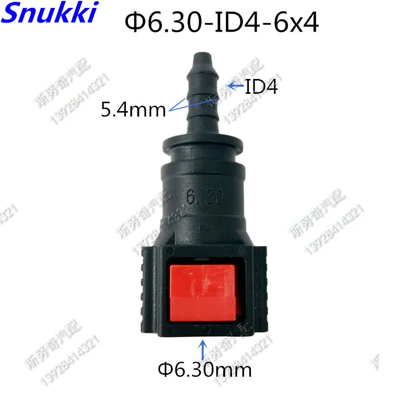 6.30 ID4 180 degree plastic connector auto Fuel line quick connector fittings 2PCS a lot