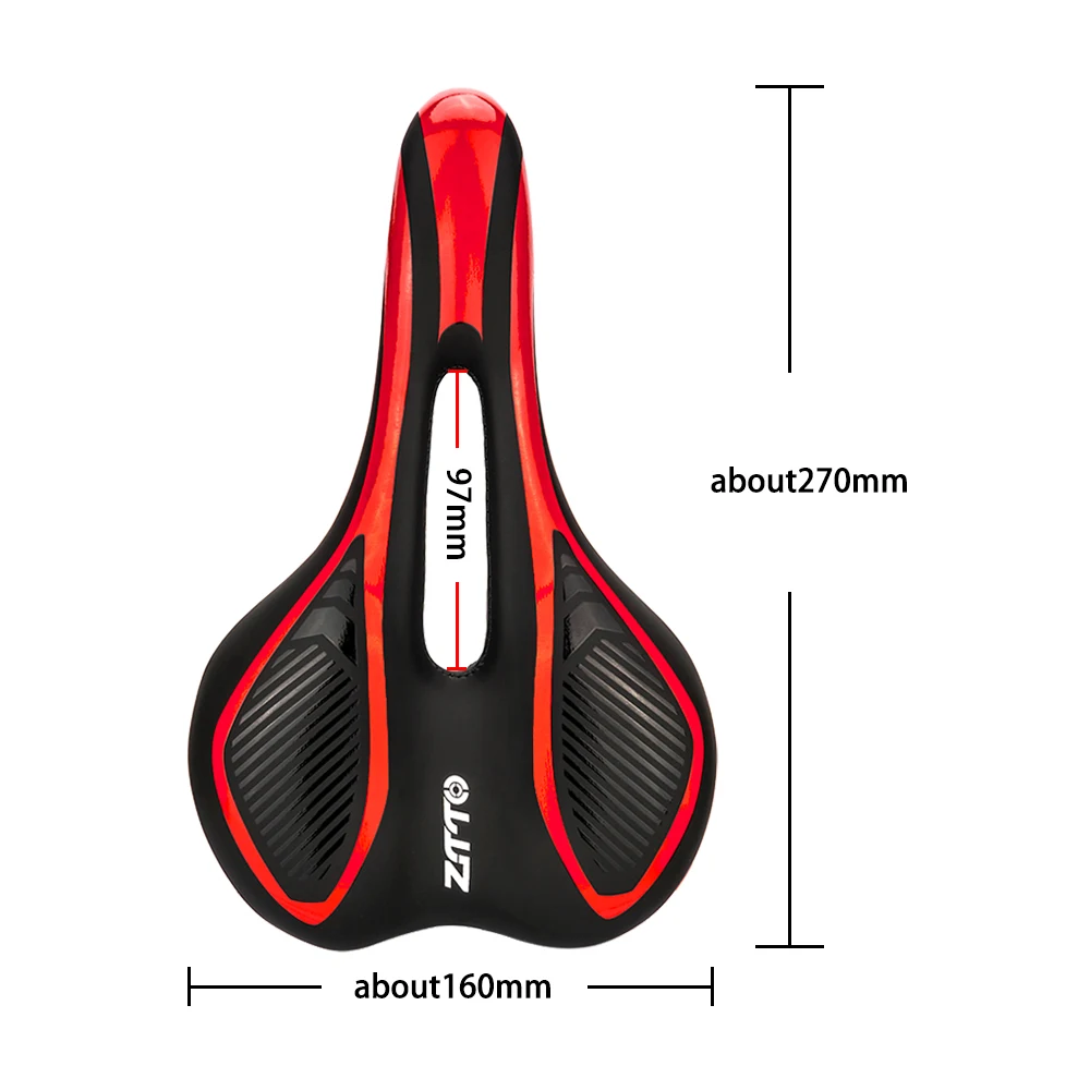 ZTTO Comfortable Thicken Form Bicycle Saddle MTB Hollow Breathable Racing Soft PU Cycle Wide Large Mountain Road Bike Seat