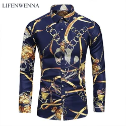 5XL 6XL 7XL Shirt Men New Fashion Personality Print Long Sleeve Shirts Mens Casual Plus Size Flower Beach Hawaiian Shirt