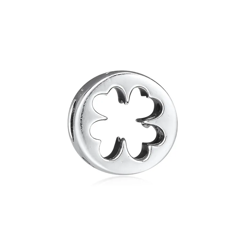 

DIY Beads Lucky Four-Leaf Clover Cut Out Charm Fits Beaded Chain Bracelets Authentic Sterling Silver Charms For Jewelry Making