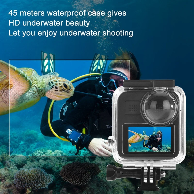 Waterproof Case 45m Underwater Diving Protective shell With Buoyancy stick For Gopro max  360 Panoramic Camera Accessories