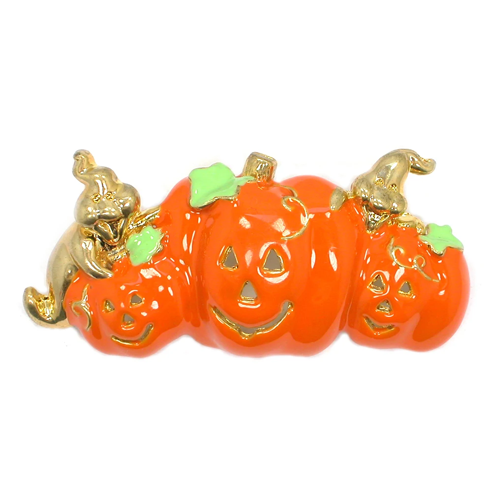 60pcs a lot Halloween Orange Enamel Pumpkin Pin Brooch Pumpkin Women's Weddings Banquet brooch pins Jewelry gift C102708