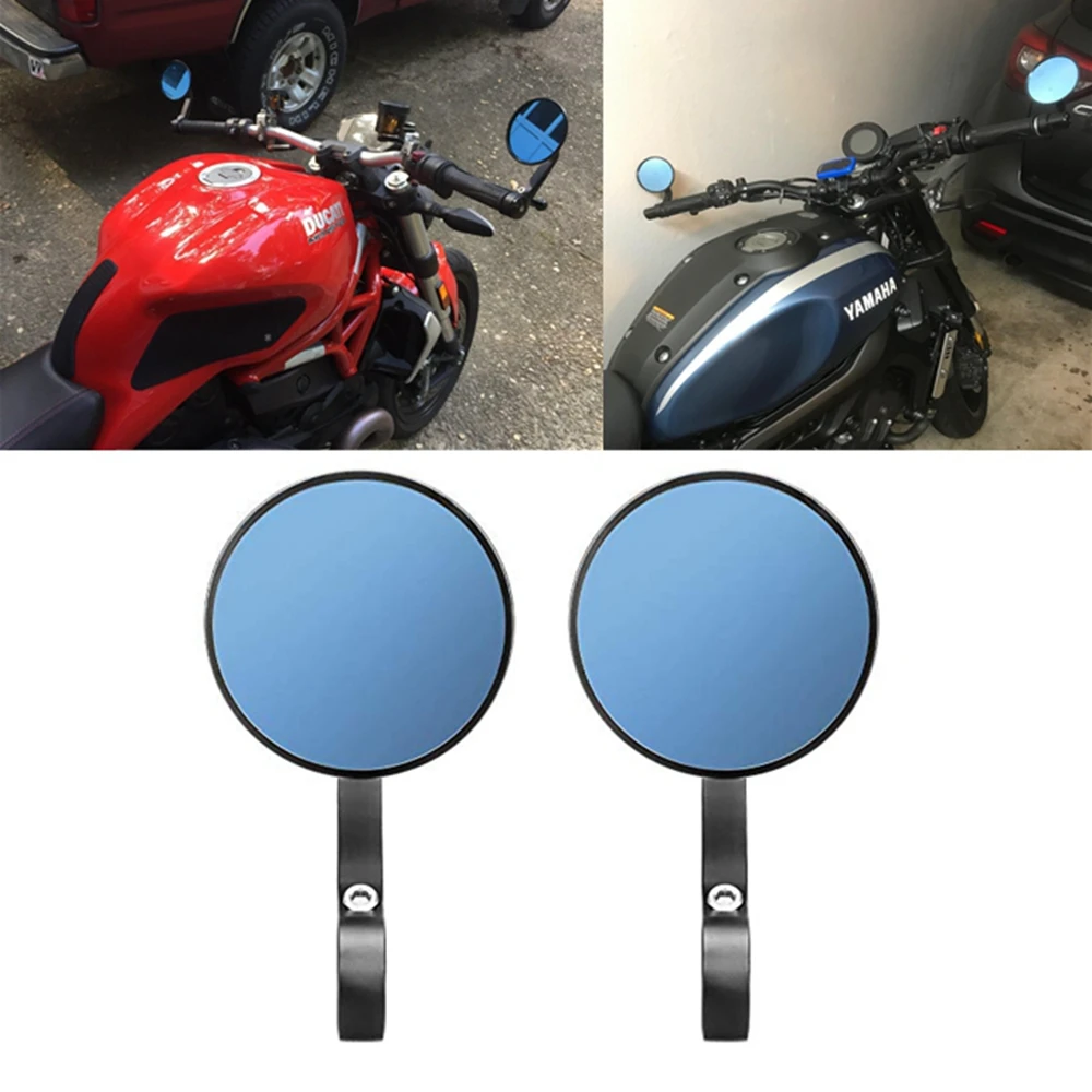 

Motorcycle rear view mirror Black 7/8" Round CNC Cafe racer parts motorcycle side mirror bar end motorbike For Honda Black