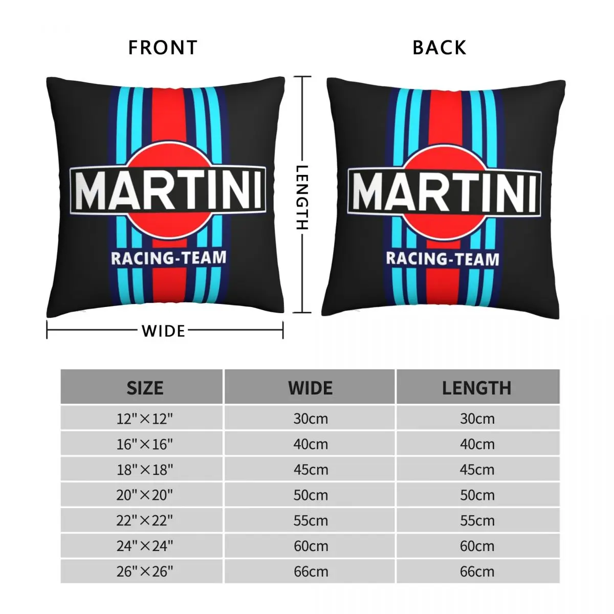 MARTINI 2 Square Pillowcase Polyester Linen Velvet Zip Decor Pillow Case Room Cushion Case