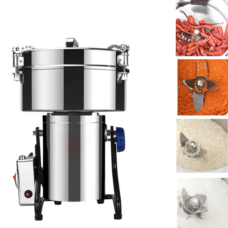 2000G Commercial Large Chinese Herbal Medicine Dry Mill Grain Mill Crusher High Quality  Grinder 3500W 220V