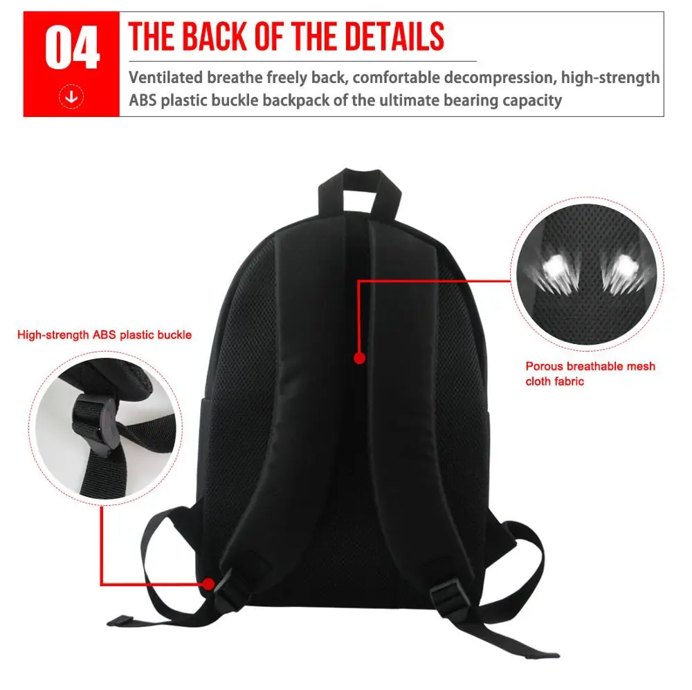 Imagem -03 - Noisydesigns Estudantes Mochila Impressão 3d Material Escolar Lets Rock Music Design Mochila para Laptop Meninos Meninas Mulheres Homens