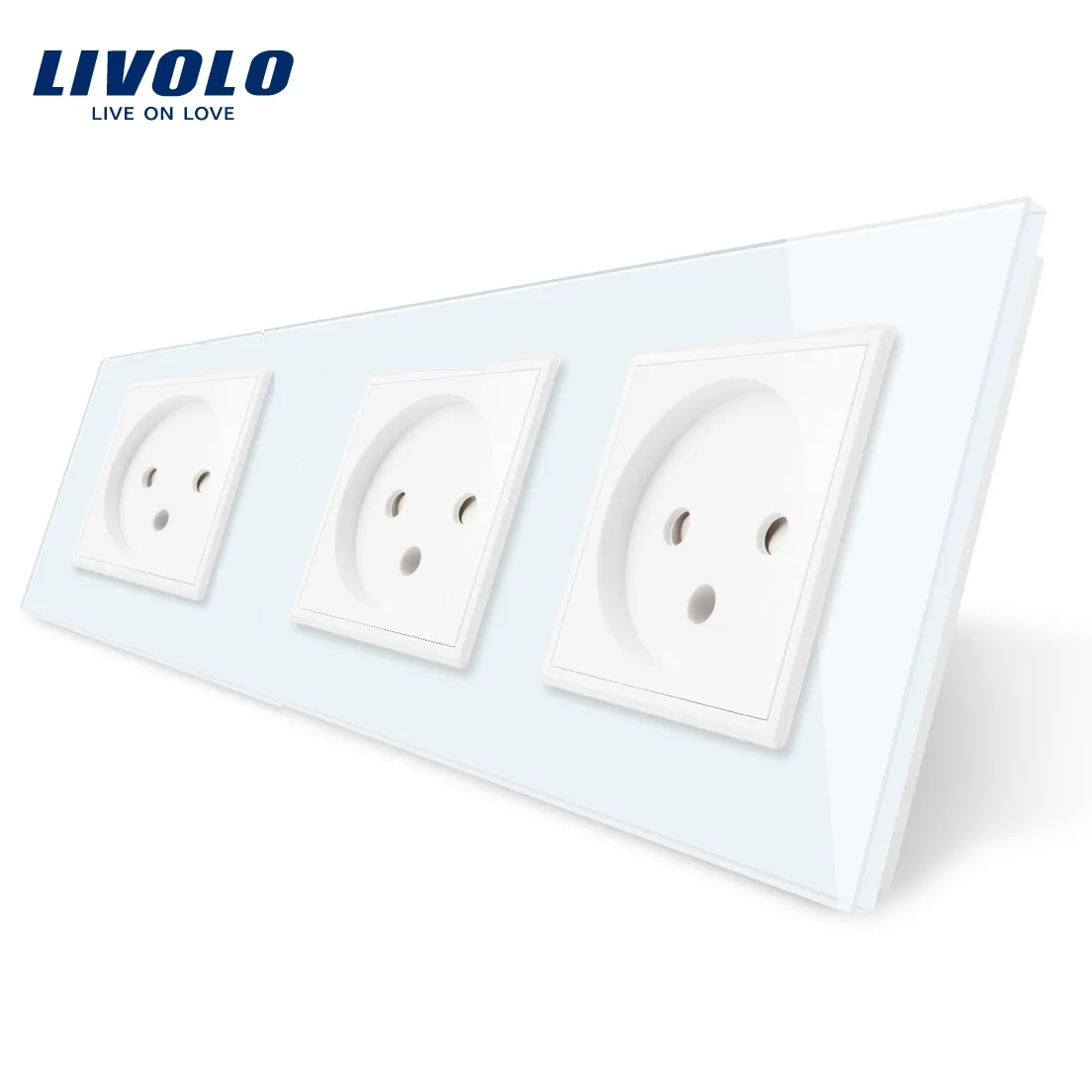 

New Livolo Israel Power Socket, Outlet Panel,Wall Power Outlet Without Plug,Toughened Glass,AC 100~250V 16A,C7C3IL-11/12/15