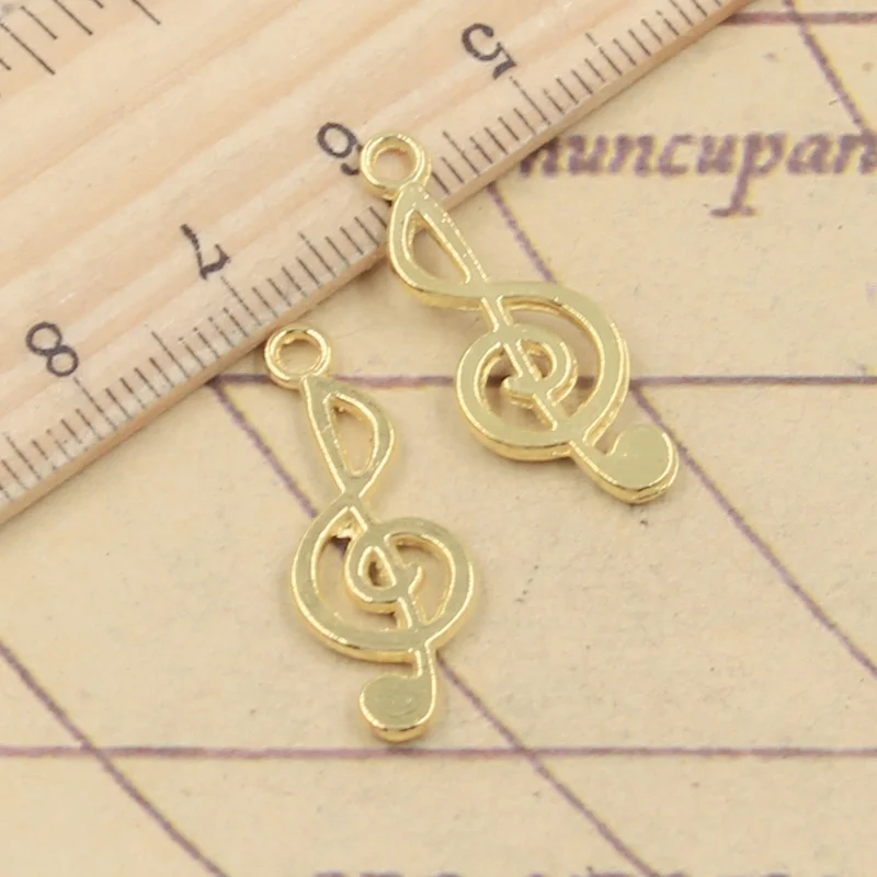 20pcs Charms Musical Note 26x10mm Tibetan Bronze Silver Color Pendants Antique Jewelry Making DIY Handmade Craft