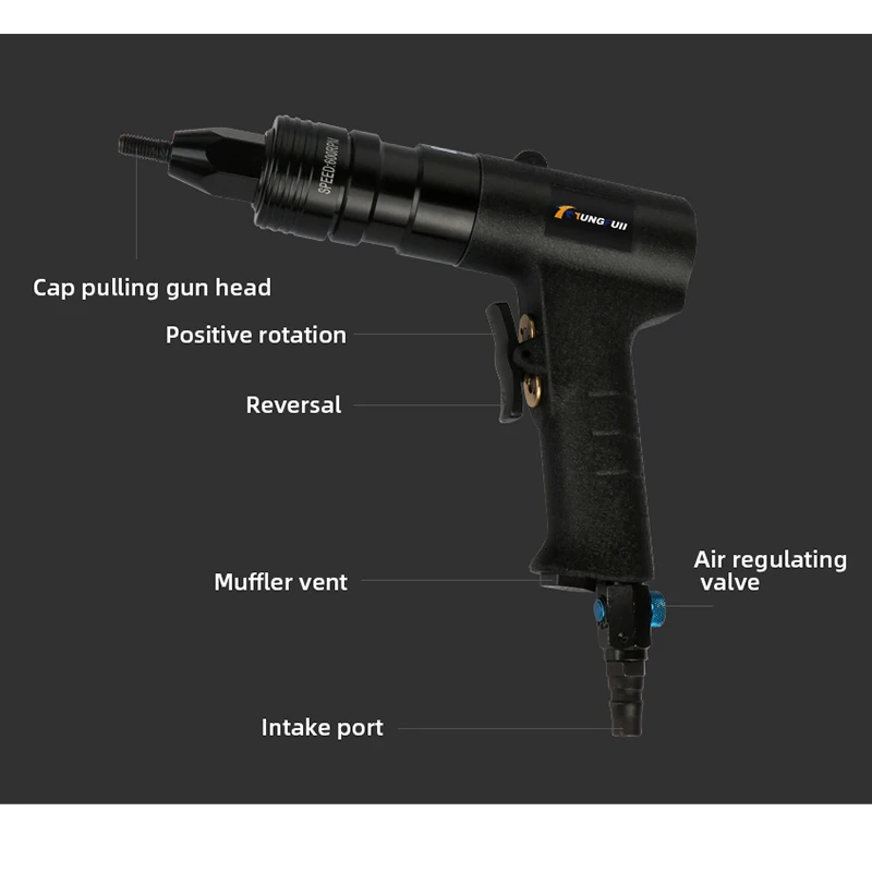 Imagem -06 - Rebitador Pneumático Parafuso de Rebites de ar Pistola m3 m4 m5 m6 m8 M10 M12