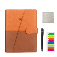 A5 Erasable Notebook Paper Leather Reusable Smart reusable Notebook Cloud Storage Flash Storage PU  leather cover