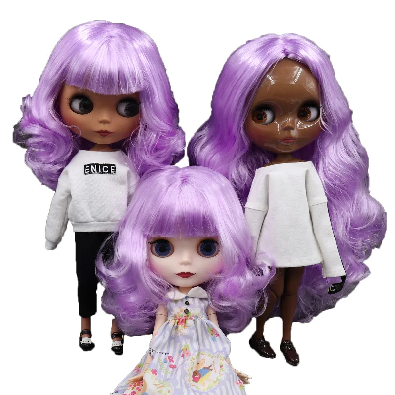 

Фабричная кукла blyth DBS, ледяная игрушка, шарнирное тело, 1/6 bjd, 30 см, фиолетовые волосы, фиолетовые волосы, случайные цвета глаз