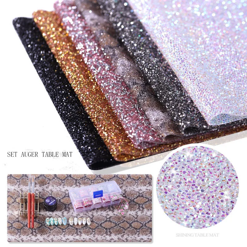 1PC Diamond Nail Art Table Mat Shining Hand Rest Salon Practice Cussion Pillow Washable Pad Equipment Manicure Tools shining