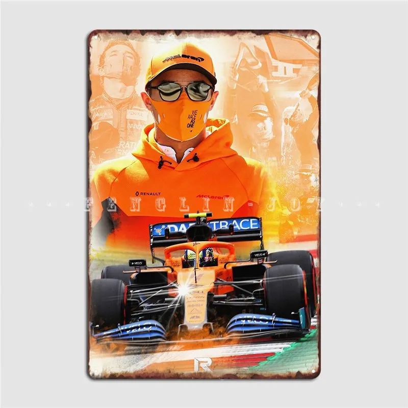 Lando Norris Metal Sign Cinema Garage Living Room Printing Painting Décor Tin Sign Posters