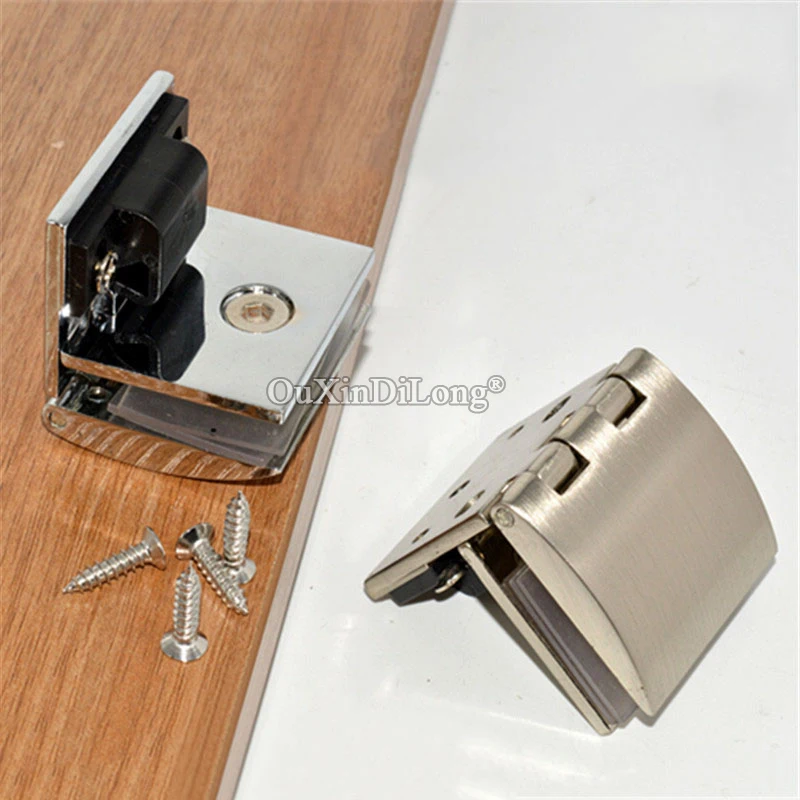 Brand New 2PCS Glass Cabinet Hinges Shopping Mall Jewelry Phone Display WINE Cabinet Door Hinges Clamps for 6~8mm