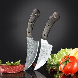 ножи кухонные Forged Butcher Knife Stainlesss Steel Serbian Kitchen Knife for Meat Bone Fish Fruit Vegetables Boning Chef Knife